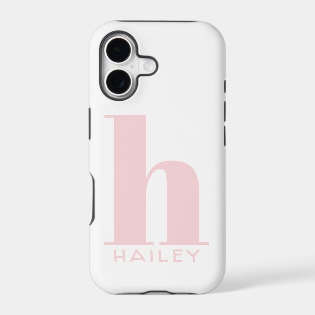 Blush Pink Simple Monogram and Name (Back)
