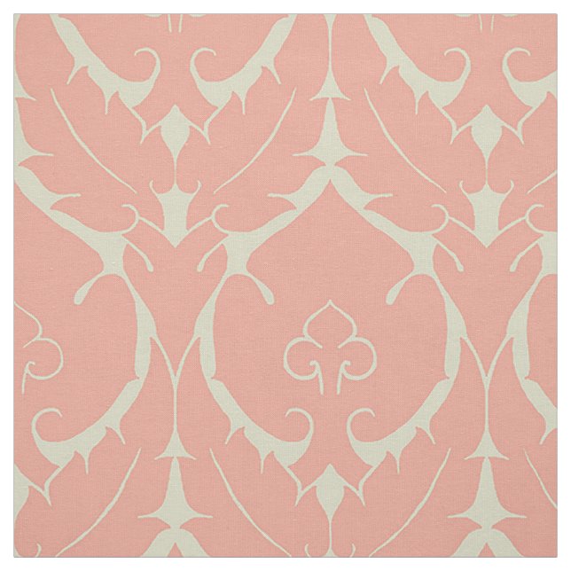 Blush Pink Simple Renaissance Damask Fabric (Swatch)