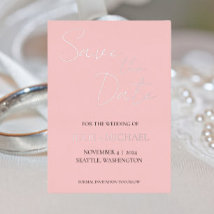 Blush Pink Simple Style Wedding Save the Date