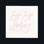Blush Pink Sip Sip Hooray Hand Lettered Napkin<br><div class="desc">Blush Pink Sip Sip Hooray Hand Lettered Paper Napkins. Add a personalised accent to your event with these "Sip Sip Hooray" paper napkins. It features hand-lettered typography. Personalise the bottom text to suit your event. Other colours are available.</div>
