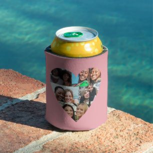 Blush Pink Sister Definition 5 Photo Heart Can Cooler