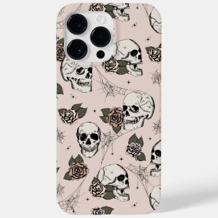 Blush Pink Skulls and Roses Case-Mate iPhone 14 Pro Max Case