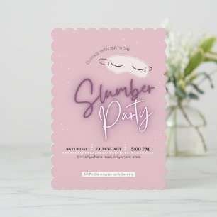 Blush pink, sleepover, slumber birthday  invitation
