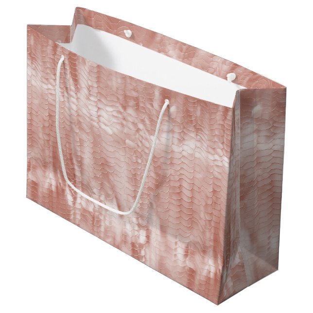 Blush Pink Snake Print Large Gift Bag (Front Angled)