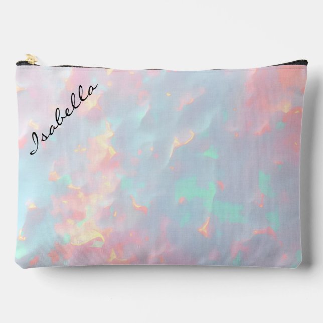 Blush Pink Soft Mint Gold Luxury Modern Collection Accessory Pouch (Front)