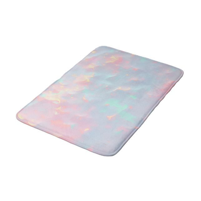 Blush Pink Soft Mint Gold Luxury Modern Collection Bath Mat (Angled)