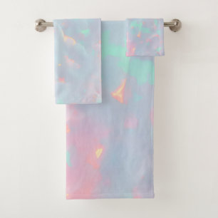 Blush Pink Soft Mint Gold Luxury Modern Collection Bath Towel Set