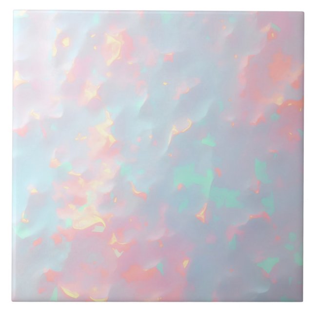 Blush Pink Soft Mint Gold Luxury Modern Collection Ceramic Tile (Front)