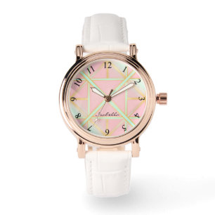 Blush Pink Soft Mint Gold Luxury Trendy Collection Watch