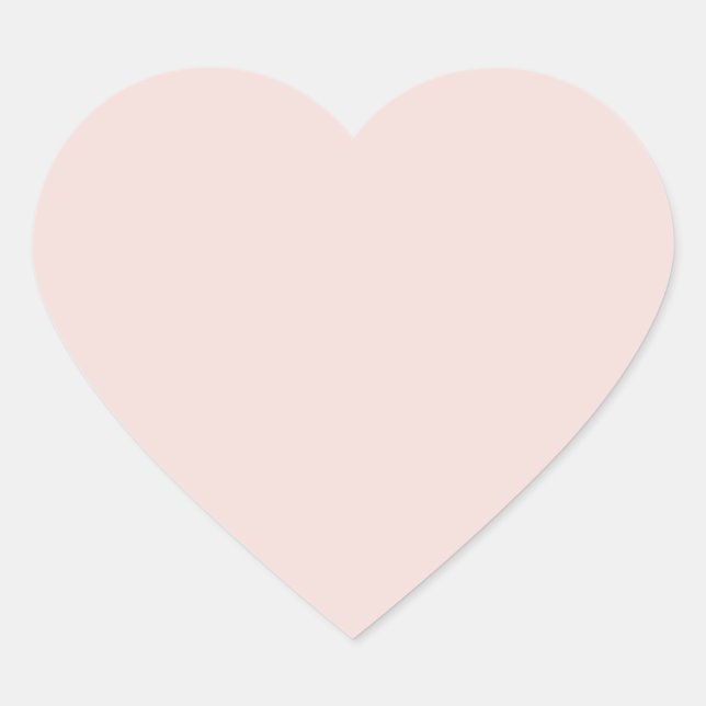 Blush pink solid colour blank heart sticker (Front)