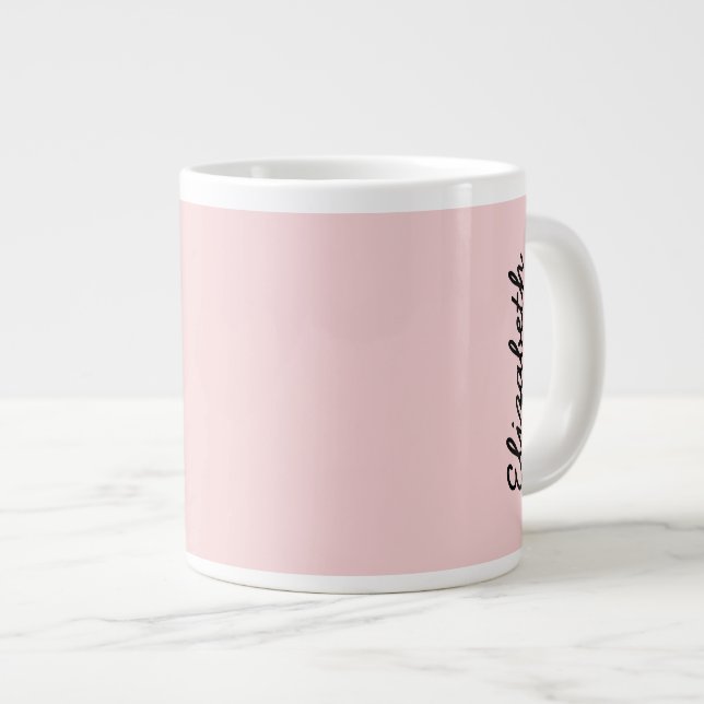 Blush Pink Solid Colour Large Coffee Mug (Front Right)