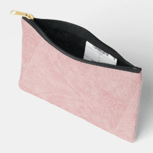 Blush Pink Solid Textured Colour Accessory Pouch