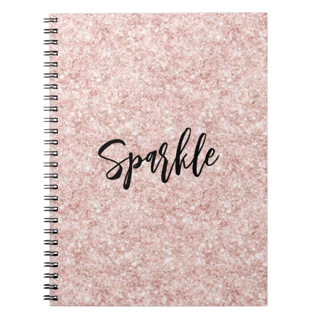 Blush Pink Sparkle Glitter   Notebook (Front)