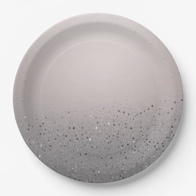 Blush Pink Sparkly Glitter Sweet 16 Birthday Party Paper Plate (Front)