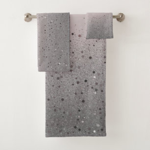 Blush Pink Sparkly Sparkle Glitter Bath Towel Set