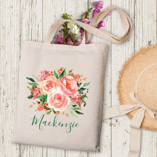 Blush Pink Spring Floral Bouquet Tote Bag