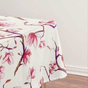 Blush Pink Spring Rustic Bohemian Floral Tablecloth