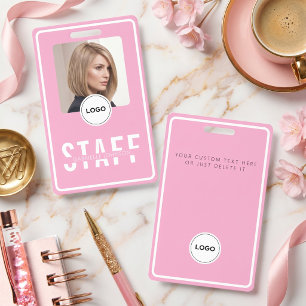 Blush Pink Staff Photo ID Business Badge