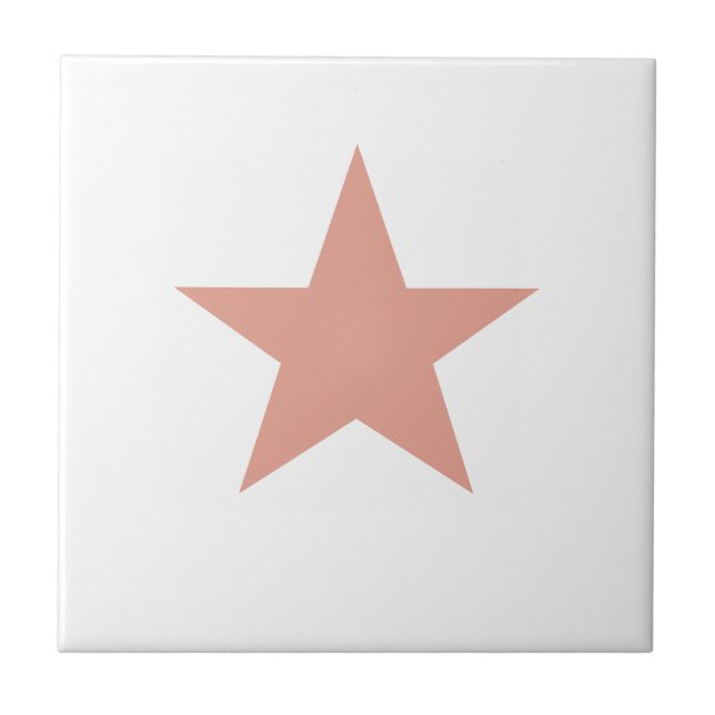 Blush Pink Star Ceramic Tile (Front)