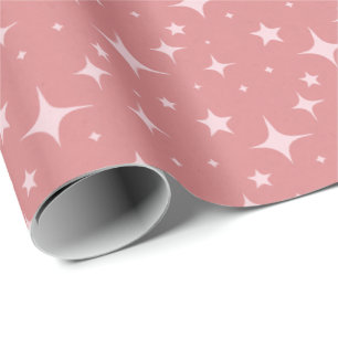 Blush Pink Stardust Gift Wrap – Soft Rose Colour
