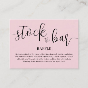 Blush Pink Stock the bar Bridal Shower  Enclosure Card