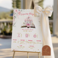 Blush Pink Storybook 1st Birthday Milestone Sign