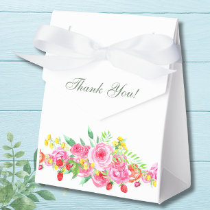 Blush Pink Strawberry Peony Bridal Shower  Favour Box