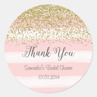 Blush Pink Stripes Bridal Shower Sticker