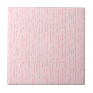 Blush Pink Stripes Ceramic Tile
