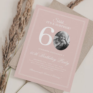 Blush Pink Surprise 60th Birthday Party Invitation