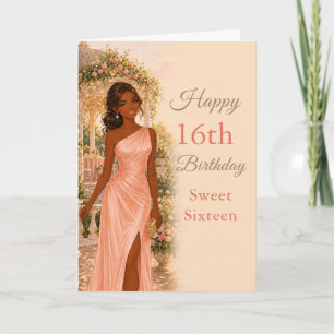 Blush Pink Sweet Sixteen Birthday Card