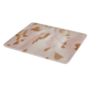 Blush Pink Tan Southwest Faux Cowhide Cutting Board