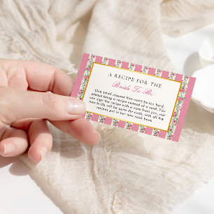 Blush Pink Tea Party Bridal Shower Recipe  Enclosure Card