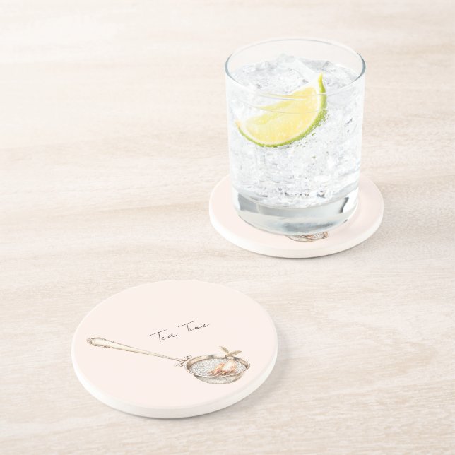 Blush Pink Tea Time Coaster (Side)