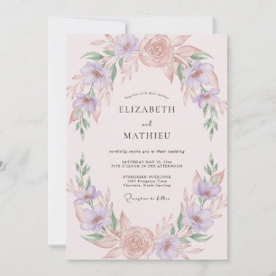 Blush Pink Tender Spring Wedding Invitation