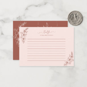 Blush Pink Terracotta Floral Note Card