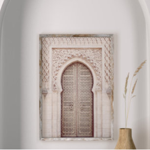 Blush Pink Terracotta Moroccan Door Poster
