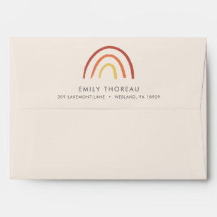 Blush Pink Terracotta Rainbow Boho Personalised Envelope