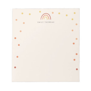 Blush Pink Terracotta Rainbow Confetti Custom Cute Notepad