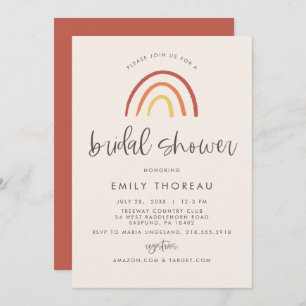 Blush Pink Terracotta Rainbow Girl Bridal Shower Invitation