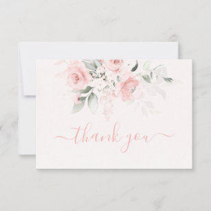 Blush pink thank you card