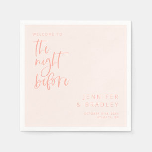 Blush Pink The Night Before Rehearsal Dinner Napkin