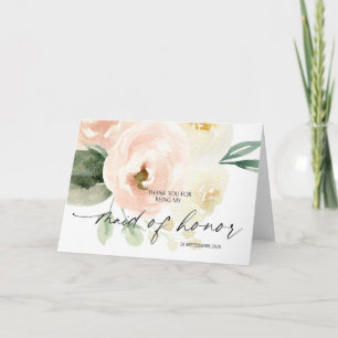 Blush Pink To My Maid of Honour Wedding Thank You Card