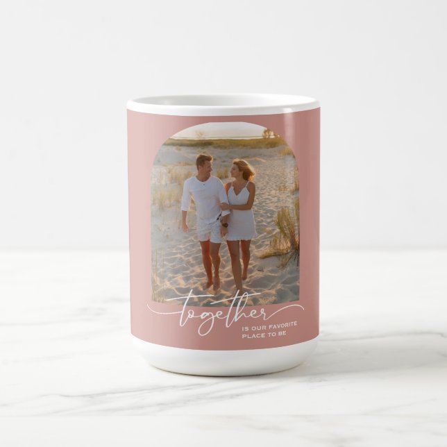 Blush Pink Together Typography Couple Valentine Coffee Mug (Center)