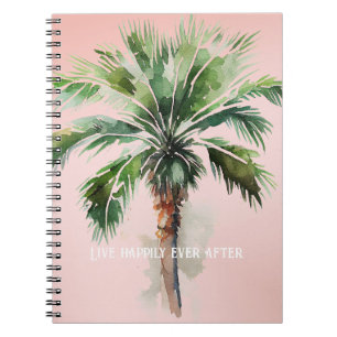 Blush Pink Tropical Palm Tree Notebook