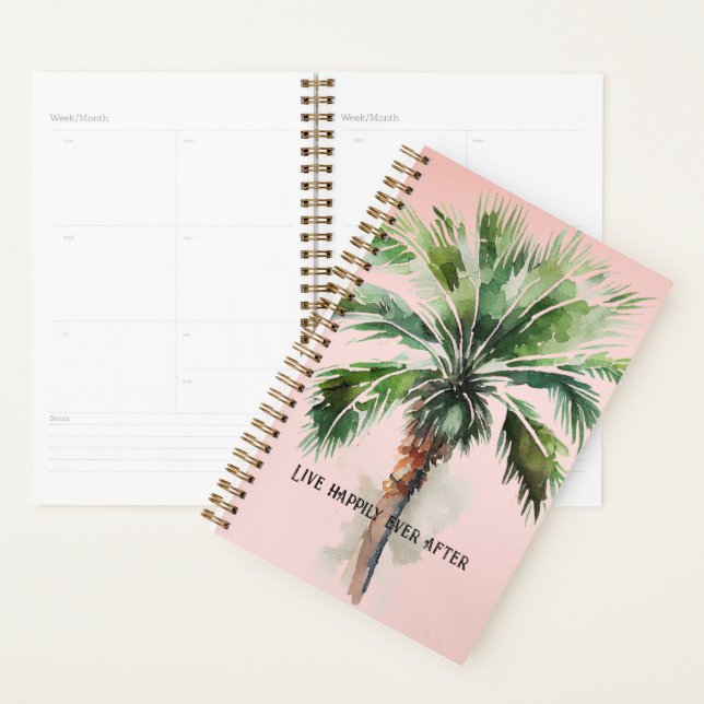 Blush Pink Tropical Palm Tree   Planner (Display)