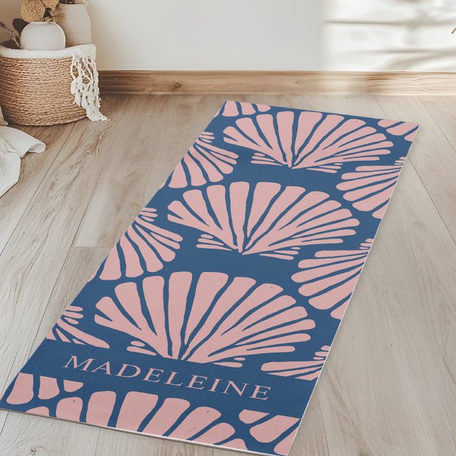 Blush Pink Tropical Seashells Custom Yoga Mat (Creator Uploaded)