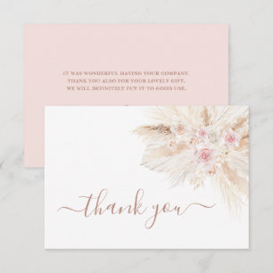  Blush pink Tropical thank you card