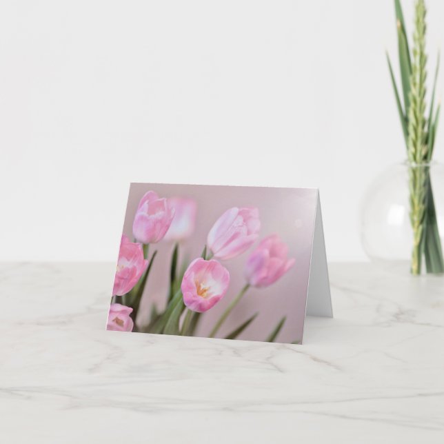 Blush Pink Tulip Note Cards  (Front)