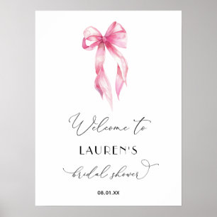 Blush Pink Tying The Knot Bridal Shower Welcome Poster
